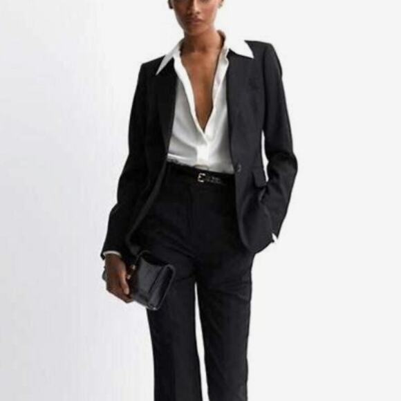 REISS Huxley Tailored Textured Blazer Black - US 4 - Picture 4 of 15